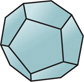 A polyhedron has pentagonal faces, with six visible at the front.