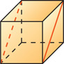 A cube has diagonal parallel lines on the left and right sides from the bottom front vertices to the top back vertices.