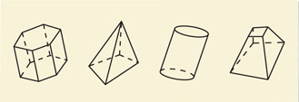 Four solids are shown.