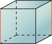 A cube has front left edge and back right edge shaded red.