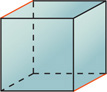 A cube has top left edge and bottom right edge shaded red.