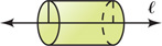 The rectangle is rotated 360 degrees about line l to get a cylinder centered around l.