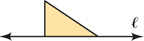 Horizontal line l passes along the bottom left of a right triangle, with other left on the left.