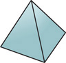 A solid has triangular faces, one as a base.