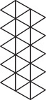 A net has 20 triangular faces, 10 interlocked in a column in the center with five pointing left and right on each side.