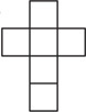 A net has six squares, four in a column with one on either side of the second square from the top.