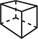 The intersections of the previous four lines form vertices of a cube, with edges of the top, front, and left faces solid.