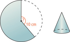 A circle with radius 10 centimeters has a sector cut out and formed into a cone.