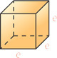 A cube has length, width, and height each e.