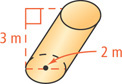 An oblique cylinder has height 3 meters and base diameter 2 meters.