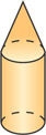 A figure has a right cylinder sharing top base with a cone.