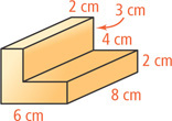 A figure is composed of two rectangular prisms.