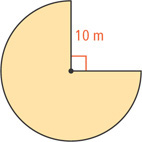 A disk with radius 10 meters has a 90 degrees sector cut away.