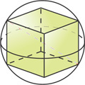 A cube is inscribed in a sphere.