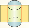 A vertical plane intersects a vertical cylinder, along the diameter of the bases, to get a rectangular cross section.