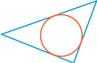 A circle inside a triangle touches each side of the triangle.