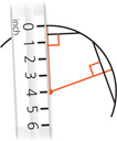 The section of a circle has the segments from the center to the circle perpendicular to the chords measuring 4 inches.
