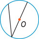 A circle has an inscribed angle, with one side passing through center O.