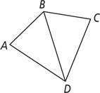 Quadrilateral ABCD has diagonal BD.