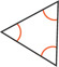 A triangle has each angle marked congruent.