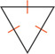 A triangle has all sides marked congruent.