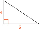 A right triangle has legs measuring 4 and 6.
