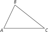 A triangle has vertex A, B, and C.