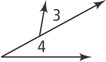 Angle 3 has a side extending from a side of angle 4.