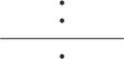 A horizontal line has three dots aligned vertically, two above and one below.