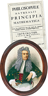 A portrait of Isaac Newton.
