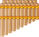 A drawing of a musical instrument called  panpipes, which is made up of a series of pipes of different lengths.