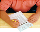 A person taking a test.
