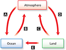 A simplified diagram of the water cycle.  