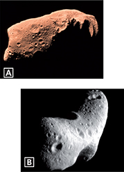 Images of asteroids Ida and Eros