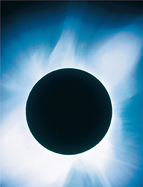 The sun's corona during a solar eclipse.