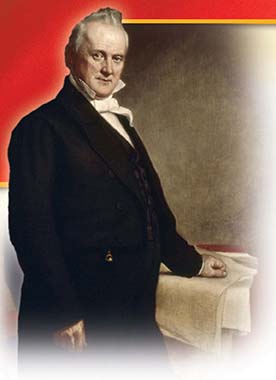 A portrait of President James Buchanan.
