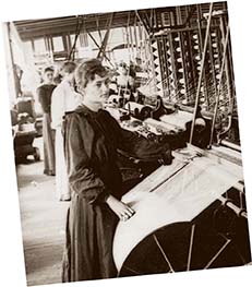 A female worker in a textile mill.